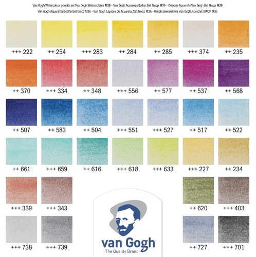 סט של 36 עפרונות אקוורל VAN GOGH PENCILS