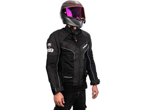 מעיל אופנוע רב עונתי CAT2MOTO דגם CLASSIC שחור