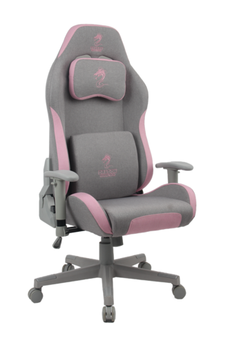 כיסא גיימינג  בציפוי בד נושם Dragon Cyber GAMING CHAIR בצבע אפור/ורוד