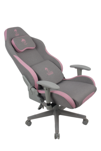 כיסא גיימינג  בציפוי בד נושם Dragon Cyber GAMING CHAIR בצבע אפור/ורוד