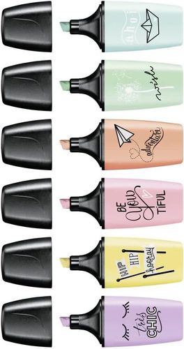 סט טושים להדגשה - שישה מיני מרקרים צבעי פסטל