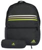 תיק גב Adidas דגם קלאסיק - שחור פסים ירוקים עם קלמר