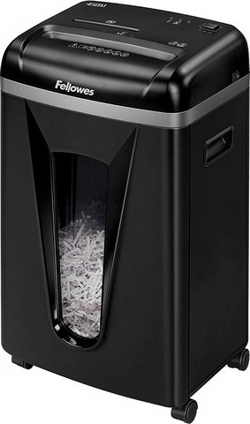 מגרסת נייר מיקרו-פתיתים Fellowes 450M תקן P-5 פח 22 ליטר