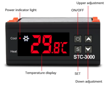 מד טמפרטורה דיגיטלי לפנל 12V