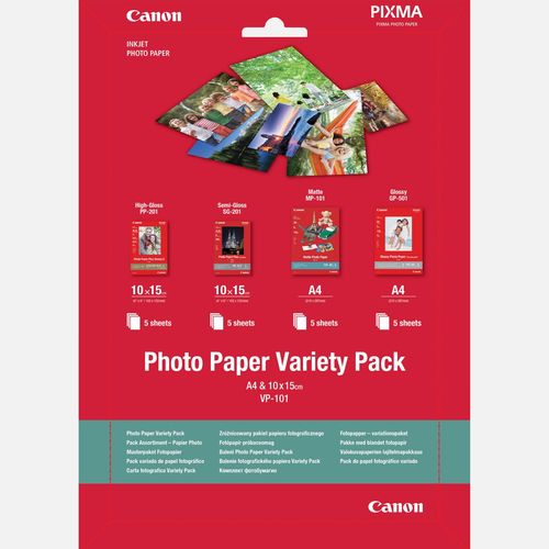 10 תמונות 10x15 ו-10 תמונות A4 למדפסות דיו של קנון Canon VP-101