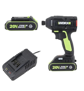 ‏מברגת אימפקט נטענת WORX WU294.1 20V עם סוללות ומטען