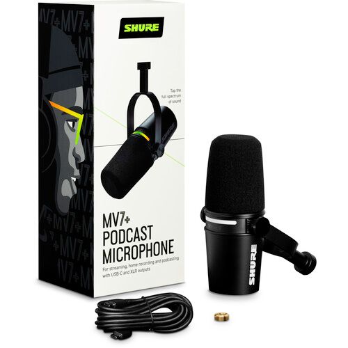 מיקרופון שידור Shure MV7+ XLR/USB
