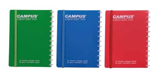 3 מחברות ספירלה A4 עם גומייה CAMPUS