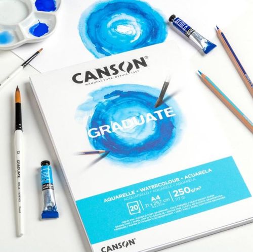 בלוק אקוורל 250 גר' CANSON GRADUATE A3 (20 דף)