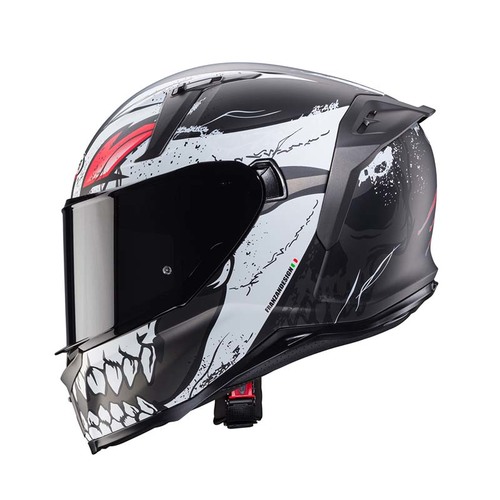 קסדת כביש מלאה לאופנוע CABERG AVALON X שחור\לבן\אדום