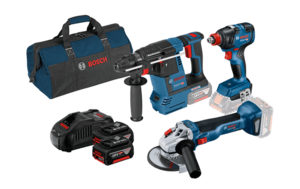 סט פטישון + אימפקט + משחזת בוש GBH 18V-26 ,GDX 18V-200, GWS 18V-10 BOSCH