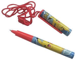 עט כדורי בעיצוב פוקימון עם שרוך תליה על הצוואר