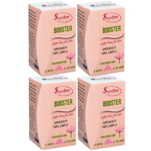 BOOSTER קולגן | ביוטין וחומצה היאלורונית | כל יחידה מכילה 60 כמוסות | רביעייה |  סנסי טבע | Sensi Teva