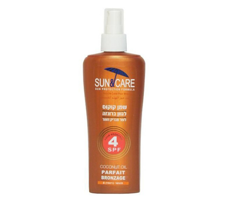 שמן קוקוס SPF 4 לגוון ברונזה לעור מבריק וזוהר | 200 מ