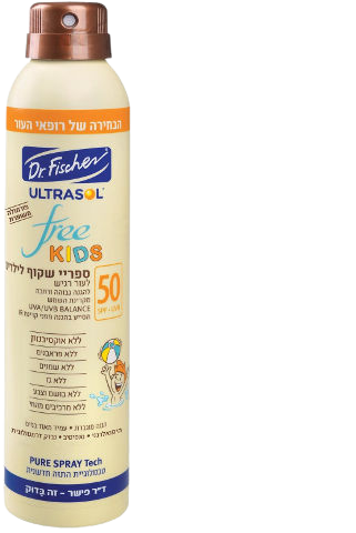 אולטרסול | FREE | ספריי שקוף לילדים | SPF50 | מכיל 200 מ"ל ד"ר פישר | Dr. Fischer
