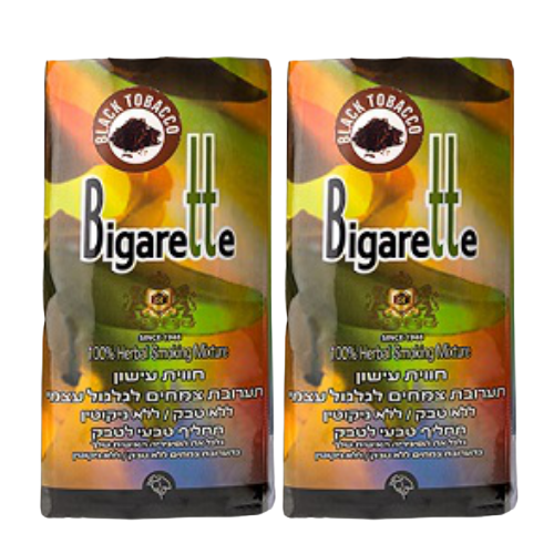 מבצע זוגי | טבק שחור ביגארט | תערובת צמחים ללא טבק או ניקוטין | מכיל 40 גרם ביגארט | Bigarette