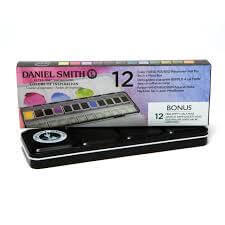 סט 12 קוביות צבעי מים בקופסת מתכת עם 24 תאים Daniel Smith