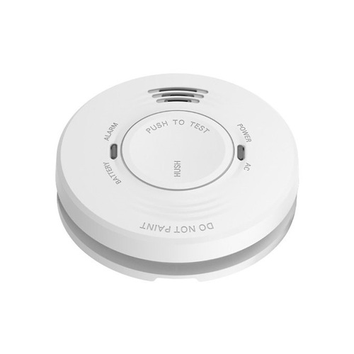 גלאי עשן AC220V DC + סוללת גיבוי OMEGA OM-AC893 9V 