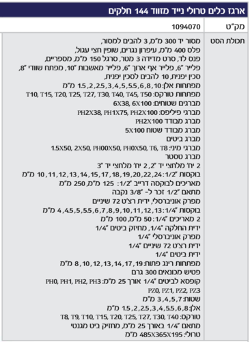 ארגז כלים טרולי נייד מזווד 144 כלים
