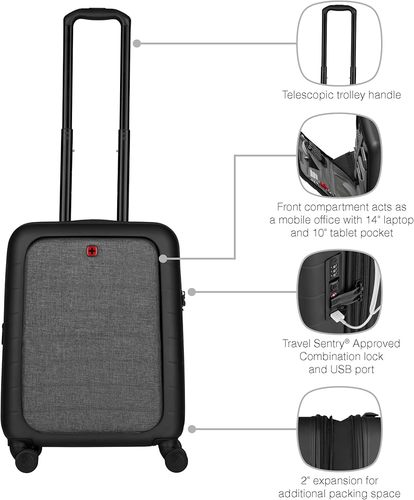 מזוודת עסקים טרולי עם תא מחשב נפתח  SWISS WENGER SYNTRY wenger swiss