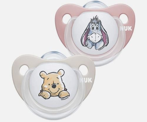 זוג מוצצי נוק דיסני NUK Disney Baby | סיליקון 6-18 חודשים | פו הדוב ורוד-קרם |  נוק | NUK