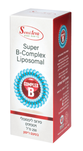 B-COMPLEX ליפוזומלי | סירופ ליפוזומלי ויטמינים | בטעם רימון | מכיל 250 מ"ל |  סנסי טבע | Sensi Teva
