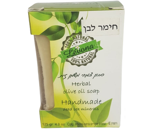 סבון צמחי משמן זית עשיר בלחות | מועשר בויטמין E ושמנים אתריים  | חימר לבן | לבנה | Levana