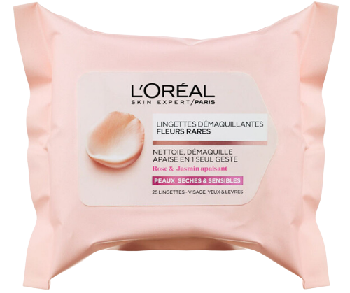 מגבונים להסרת איפור לעור רגיש - 25 יחידות - לוריאל פריז L'OREAL לוריאל | LOREAL