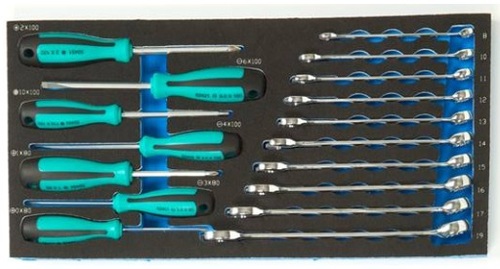 ארגז כלים 3 מגירות מאובזר ב- 98 כלים