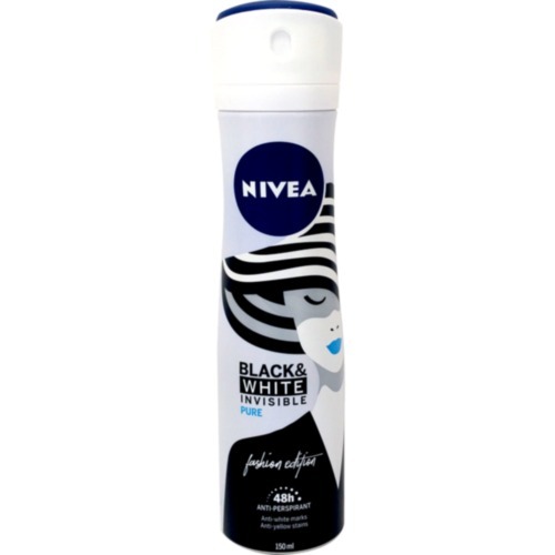 דאודורנט ספריי אנטי פרספירנט שקוף - 150 מ"ל - BLACK &WHITE ניוואה | NIVEA	