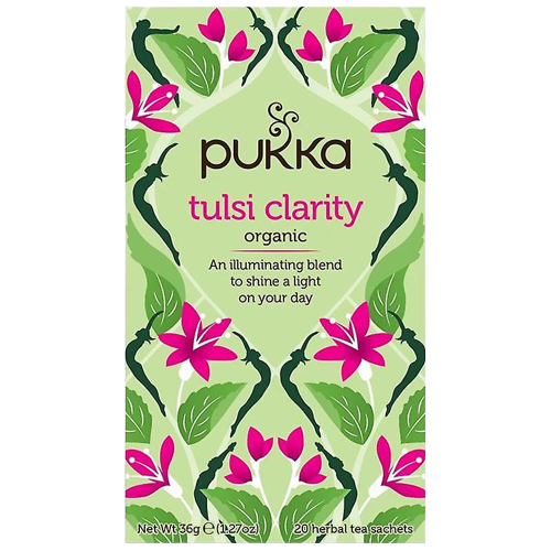 חליטת תה | טולסי קלריטי | TULSI CLARITY | מכיל 20 שקיקים | פוקה | PUKKA