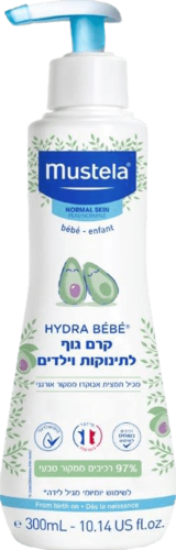 קרם גוף לתינוקות וילדים | מכיל 300 מ''ל | לעור רגיל | לשימוש מגיל לידה | מתאים לשימוש יומיומי | מוסטלה | Mustela