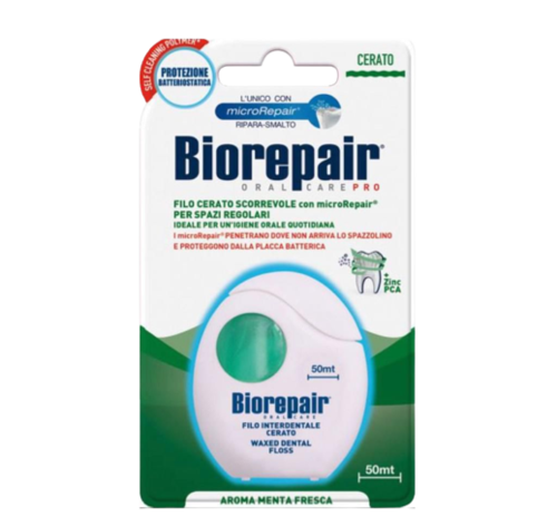 ביוריפייר | חוט דנטלי | עם שעווה | בטעם מנטה | מכיל 50 מטר