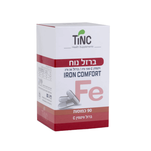 ברזל נוח | Iron Comfort | מכיל 90 כמוסות | ויטמין C | ברזל | תוסף תזונה | טינקטורה טק | Tinctura Tech