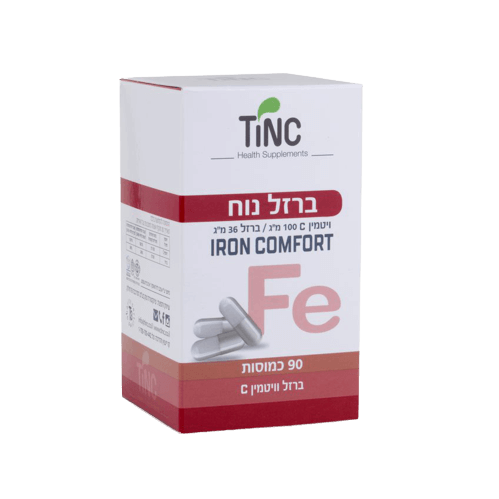 ברזל נוח | Iron Comfort | מכיל 90 כמוסות | ויטמין C | ברזל | תוסף תזונה | טינקטורה טק | Tinctura Tech