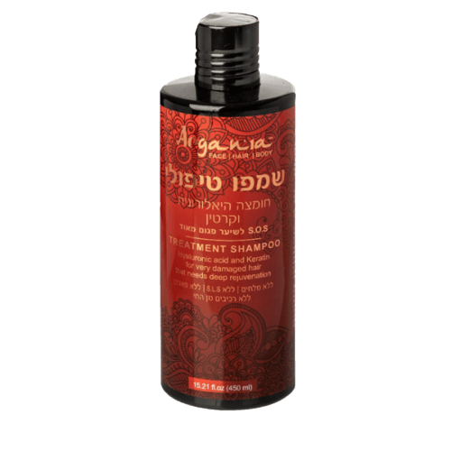 שמפו טיפולי חומצה היאלורונית וקרטין | SOS לשיער פגום מאוד | ARGANIA