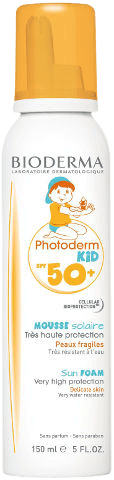 תרסיס קצף להגנה גבוהה מאוד מפני השמש לילדים SPF 50 KID | מכיל 150 מ"ל |  ביודרמה | Bioderma