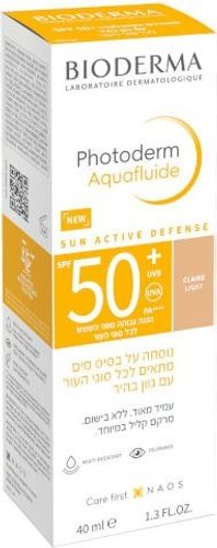 פוטודרם אקוופלואיד | עם גוון | מבית ביודרמה | SPF50 | מכיל 40 גרם ביודרמה | Bioderma