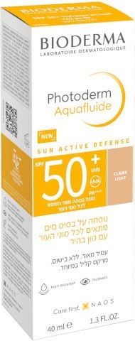 פוטודרם אקוופלואיד | עם גוון | מבית ביודרמה | SPF50 | מכיל 40 גרם ביודרמה | Bioderma