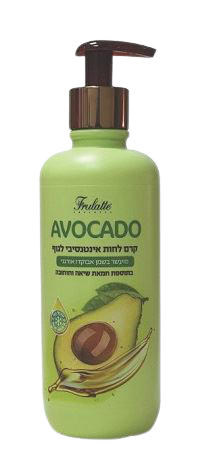 קרם לחות אינטנסיבי לגוף 400 מ"ל - מועשר בשמן אבוקדו אורגני בתוספת חמאת שיאה וחוחובה פרולט | FRULATTE