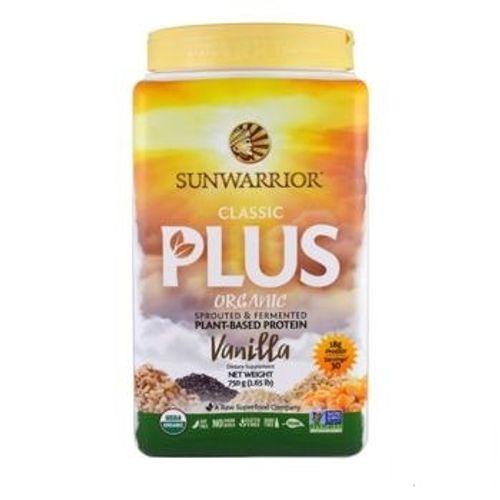 SUNWARRIOR - Vegan Protein Powder | אבקת חלבון טבעוני פלוס וניל סאן ווריור | 750 גרם סאן ווריור | SUNWARRIOR