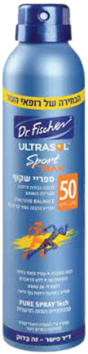אולטרסול | ספורט מקס | ספריי שקוף להגנה מהשמש| SPF50 | מכיל 200 מ