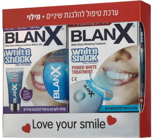 אקספרס בלנקס | WHITE SHOCK | ערכת טיפול להלבנת שיניים + מילוי בלאנקס