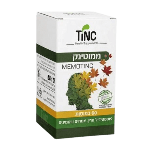 ממוטינק | פוספיטדיל סרין | צמחים וויטמינים | מכיל 60 כמוסות |  טינקטורה טק | Tinctura Tech