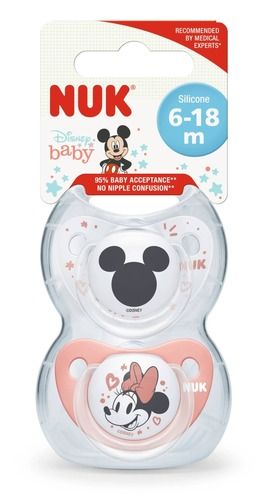 זוג מוצצי נוק דיסני NUK Disney Baby | סיליקון 6-18 חודשים | מיני מאוס |  נוק | NUK