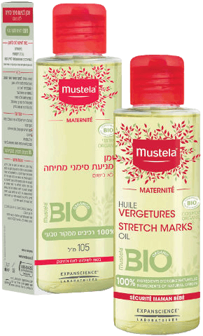 שמן למניעת סימני מתיחה | 100% רכיבים ממקור טבעי | 105 מ"ל |  מוסטלה | Mustela