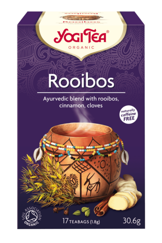 תה צמחים אורגני מיובשים להכנת משקה בחליטה רויבוס וקינמון | 17 שקיקים Yogi tea