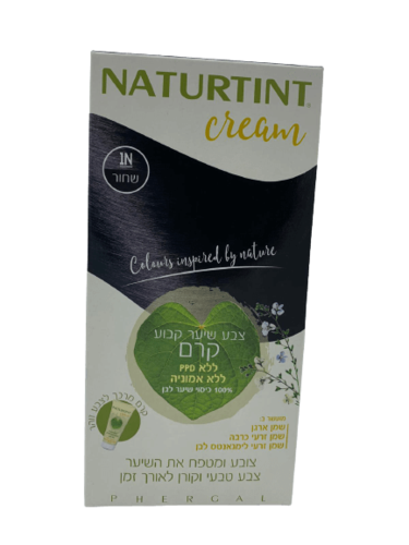 צבע לשיער | 1N | קרם | NATURTINT | ללא PPD | ללא אמוניה נטורטינט | NATURTINT
