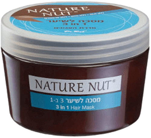 נייטשר נאט | מסכה לשיער | 3 ב-1 | שיערך יקבל לחות מוגברת והזנה עמוקה | למגע שיער רך ונעים ולמראה בריא | 250 מ
