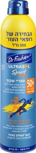 אולטרסול | ספורט מקס | ספריי שקוף | SPF50  | מכיל 300 מ